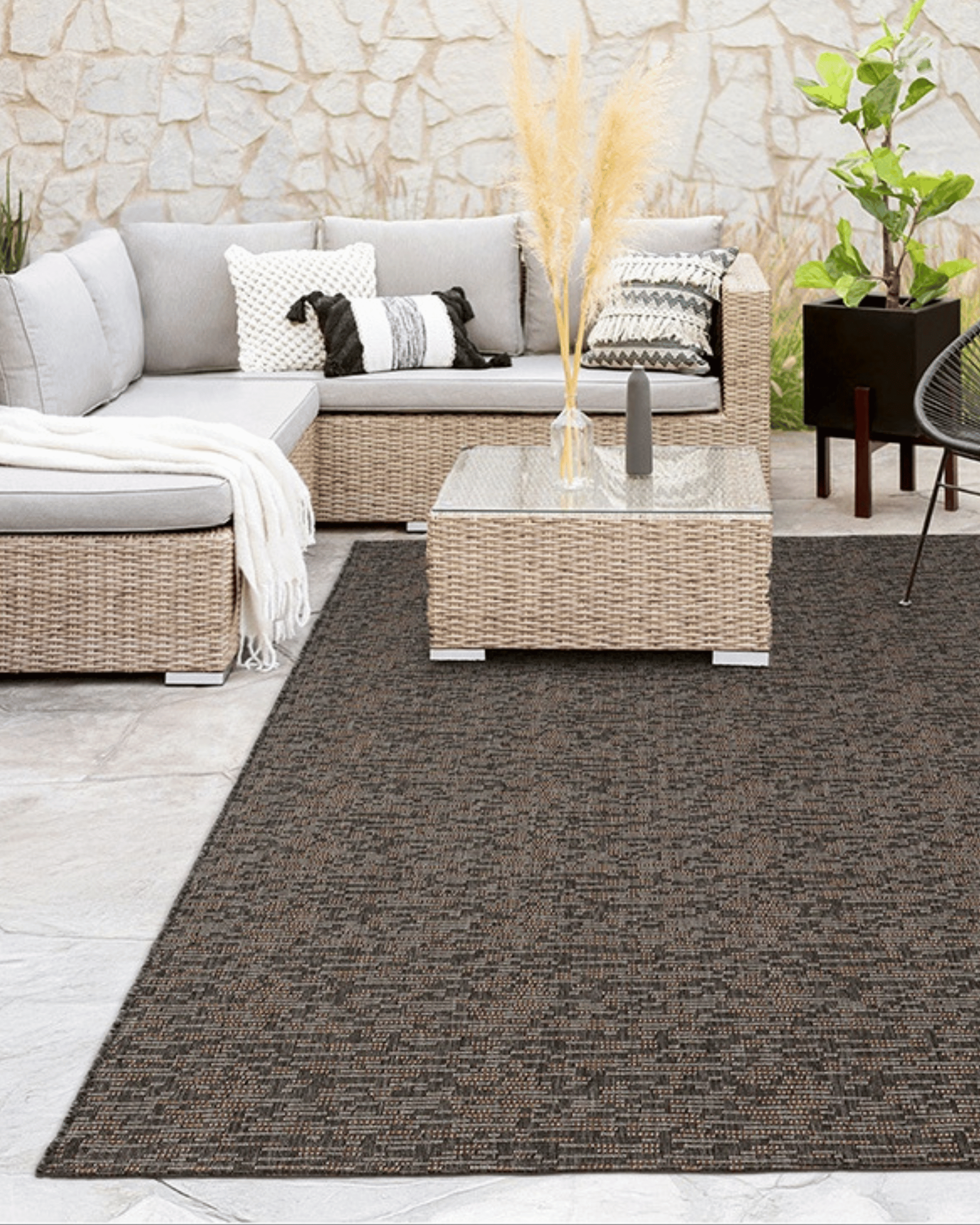 Comfy Halı Malta TI005A Siyah Doğal Jüt Halı