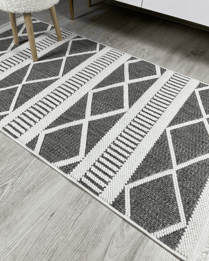 Comfy Halı Perl 09207 Beyaz/Gri Bukleli Örgü Halı