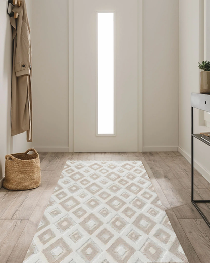 Comfy Halı Bear D528A R1015 Beyaz Shaggy Modern Halı