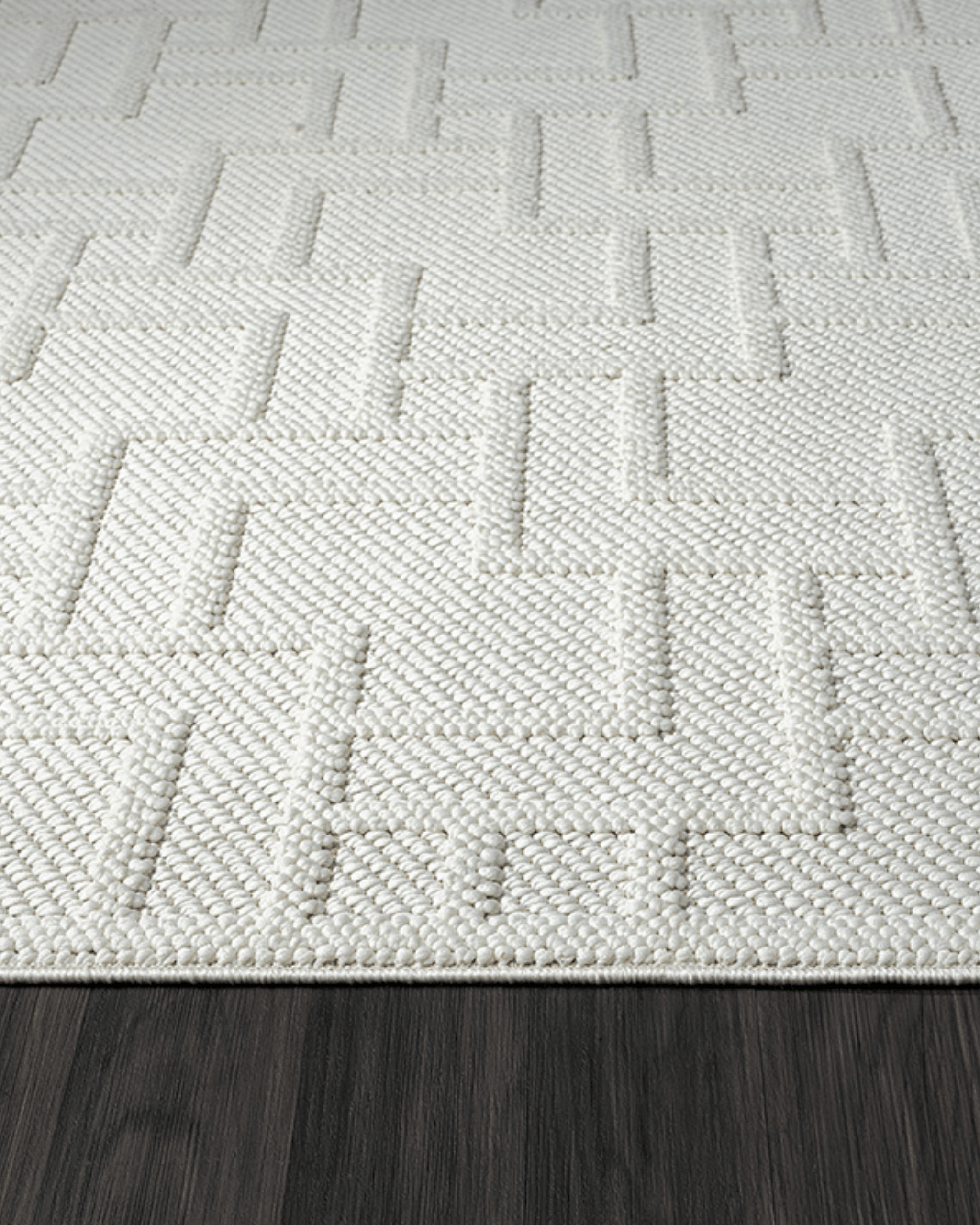 Comfy Halı Efes EF002A Beyaz Bukleli Modern İskandinav Örgü Halı