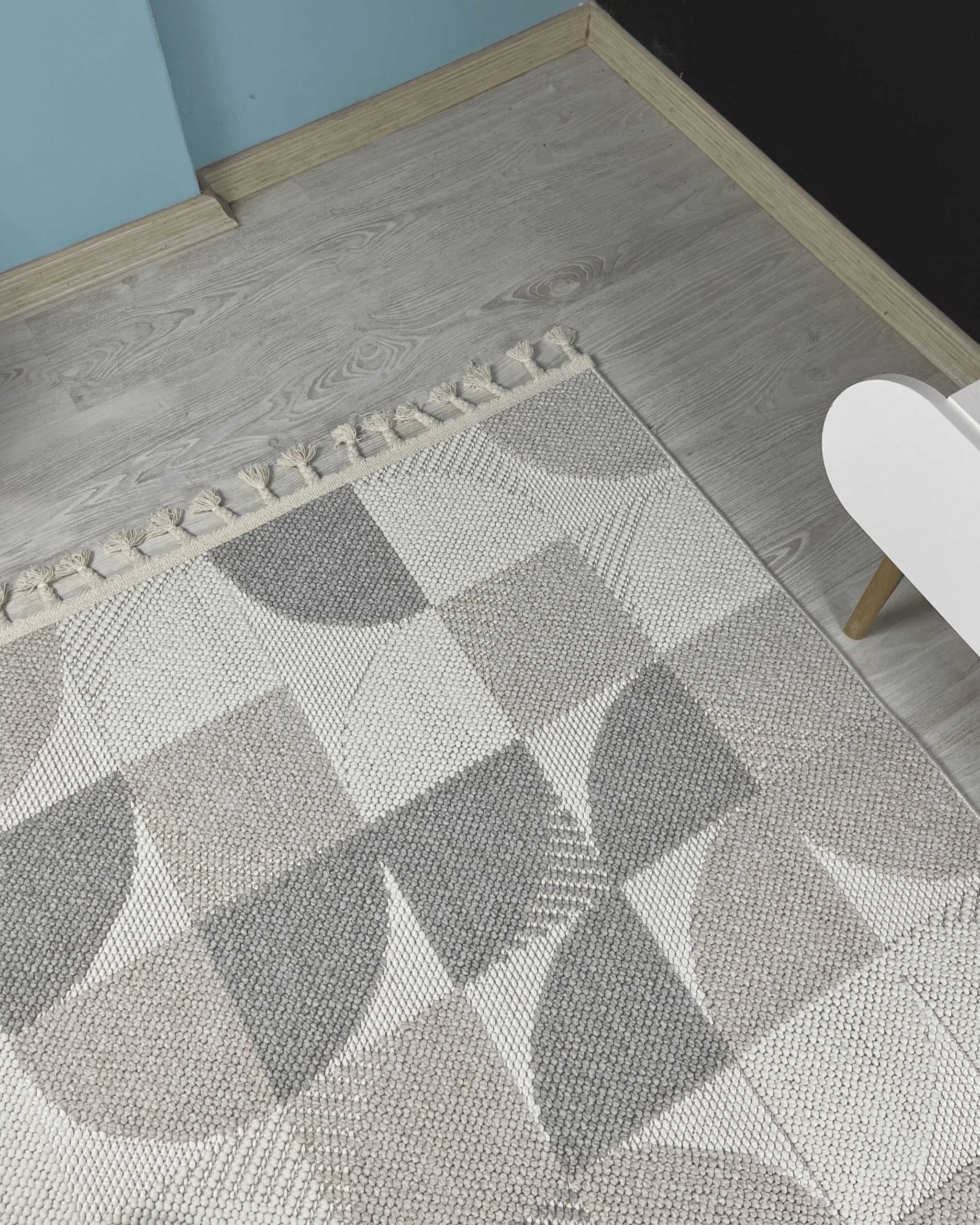 Comfy Halı Lupera LP008 Krem/Gri Bukleli Modern Örgü Halı