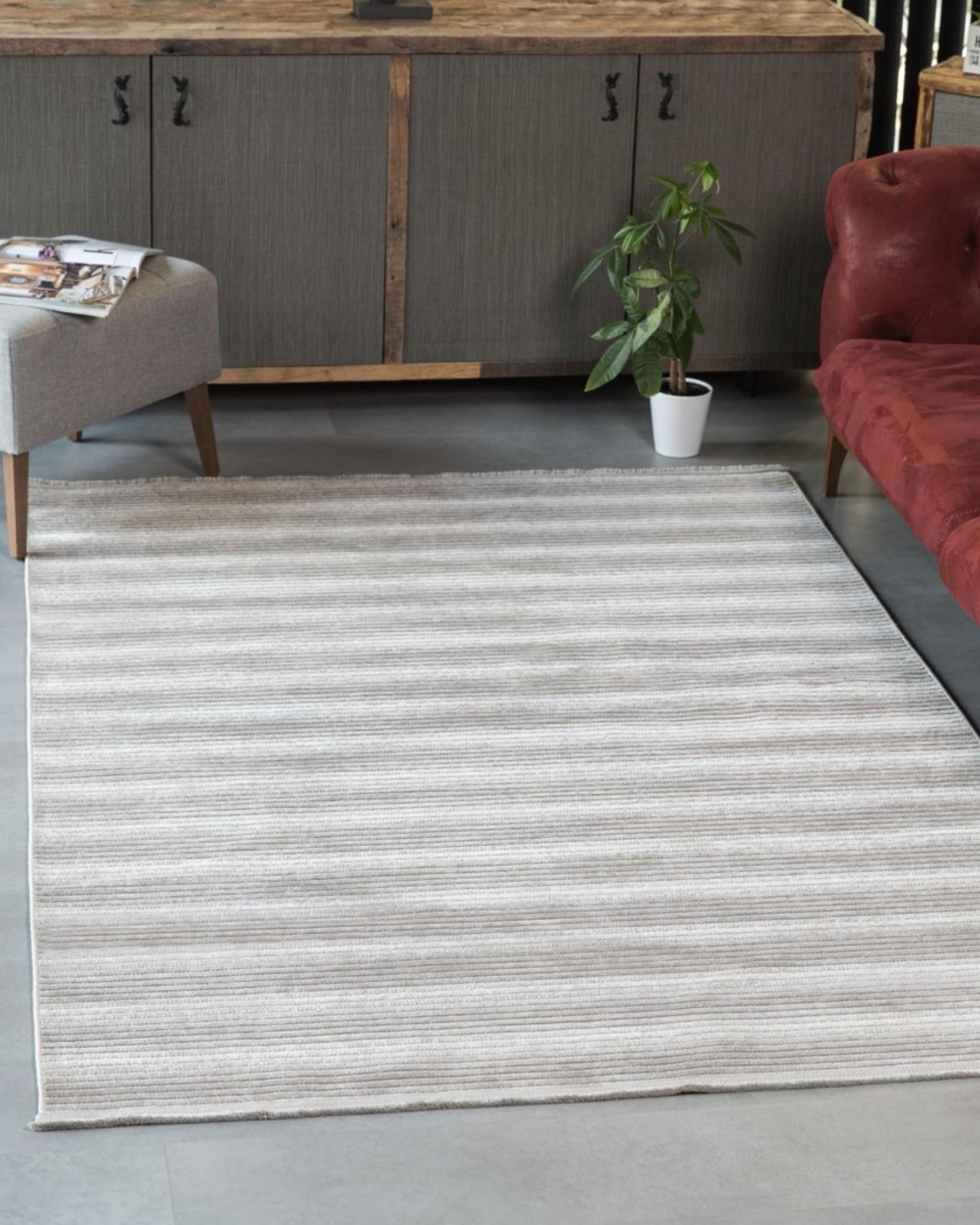 Comfy Halı Sevilla Duo Bej Makinede Yıkanabilir Kaymaz Taban Şönil Kilim