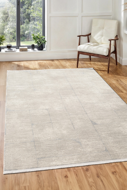 Comfy Halı Slyne SL104A Bej Modern Bohem Antialerjik Pamuk Taban Halı