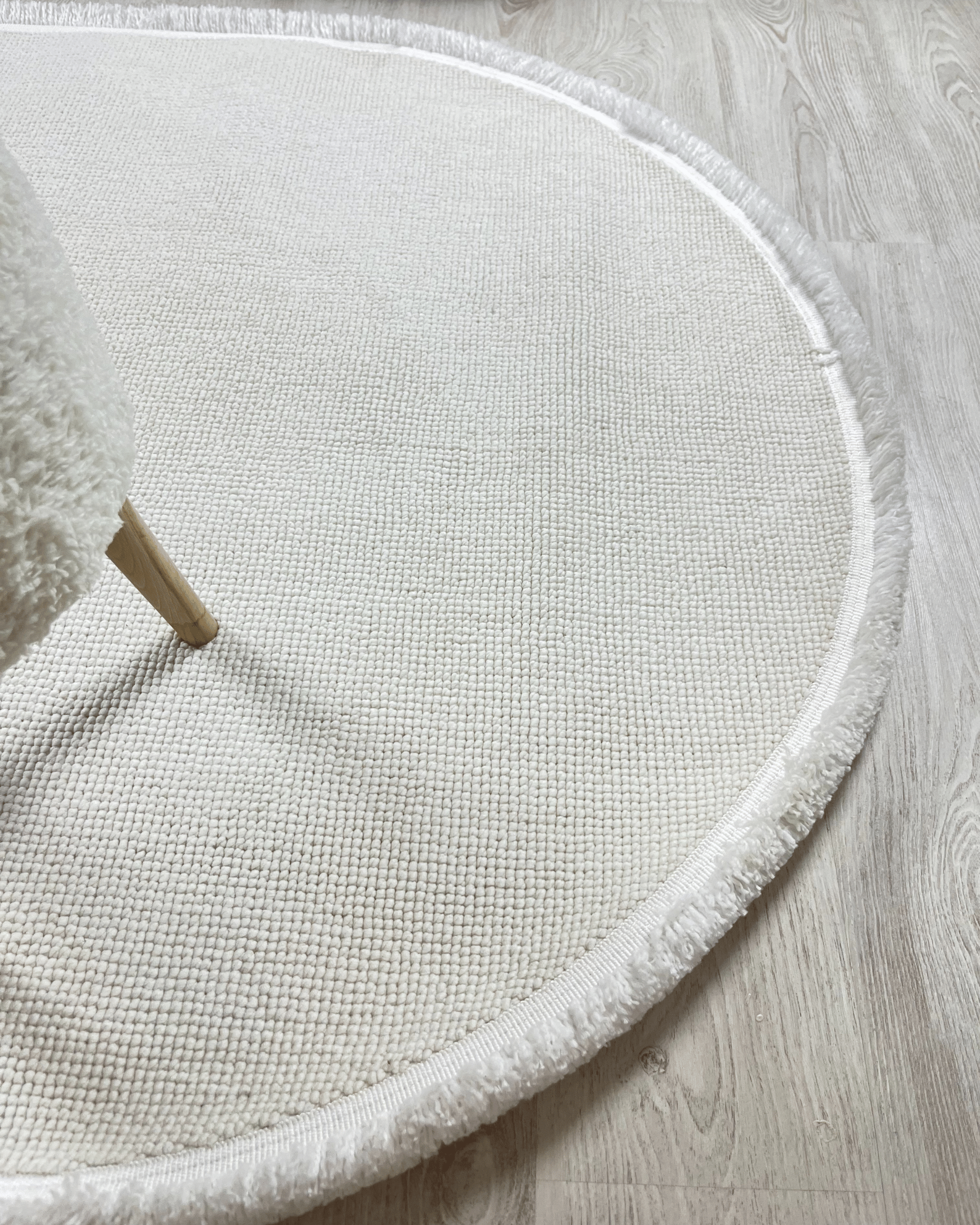 Comfy Halı Cottera 4301 Beyaz Örgü Bukleli Modern Oval Halı