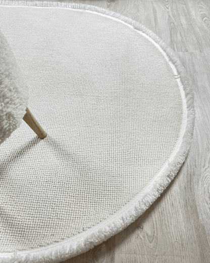 Comfy Halı Cottera 4301 Beyaz Örgü Bukleli Modern Oval Halı