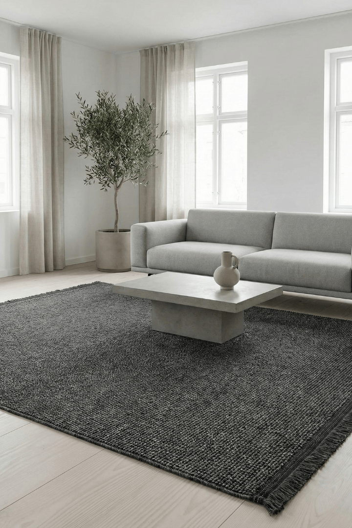 Comfy Halı Halı Comfy Halı Cottera 043A Antrasit Yumuşak Bukleli Halı