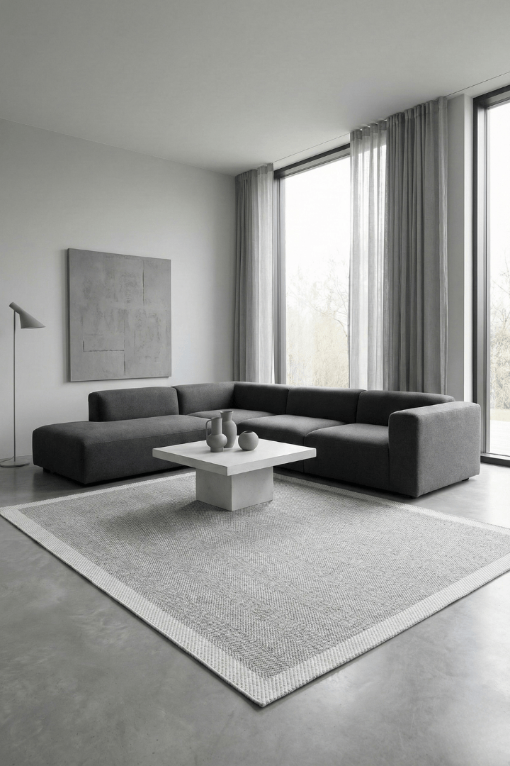 Comfy Halı Halı Comfy Halı Dies 79271-096 Gri Beyaz Sisal Halı