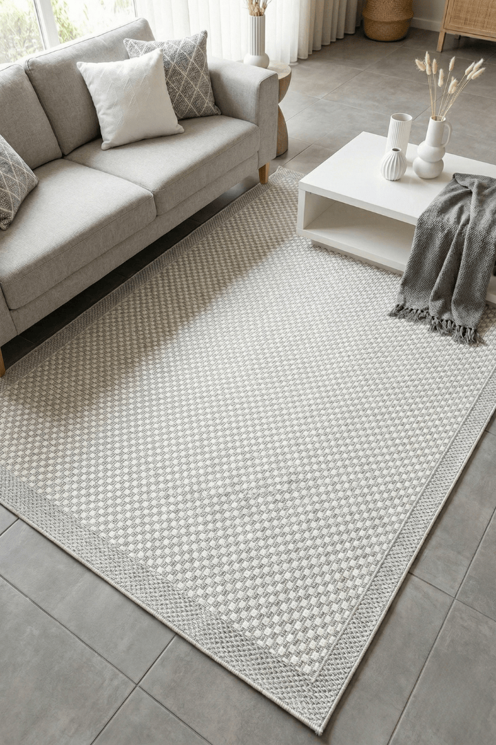 Comfy Halı Halı Comfy Halı Dies 79272-095 Gri Beyaz Sisal Halı