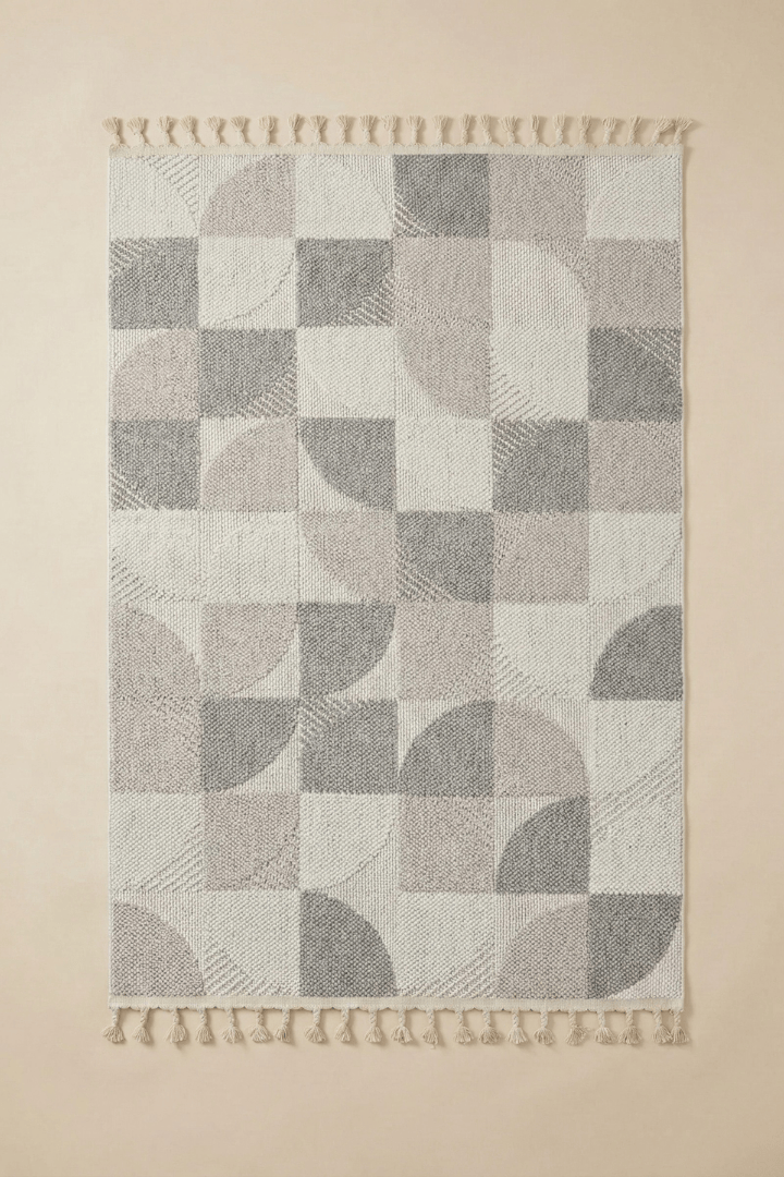 Comfy Halı Halı Comfy Halı Lupera LP008 Gri/Bej Bukleli Modern Örgü Halı