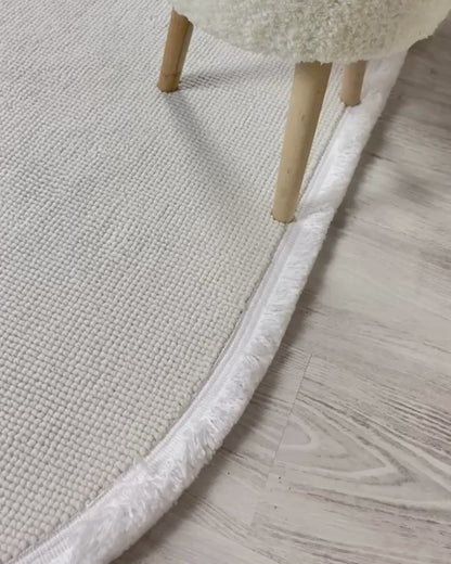 Comfy Halı Cottera 4301 Beyaz Örgü Bukleli Modern Oval Halı