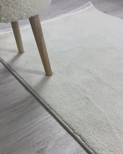 Comfy Halı Basic Krem Yumuşak Dokulu Peluş Halı